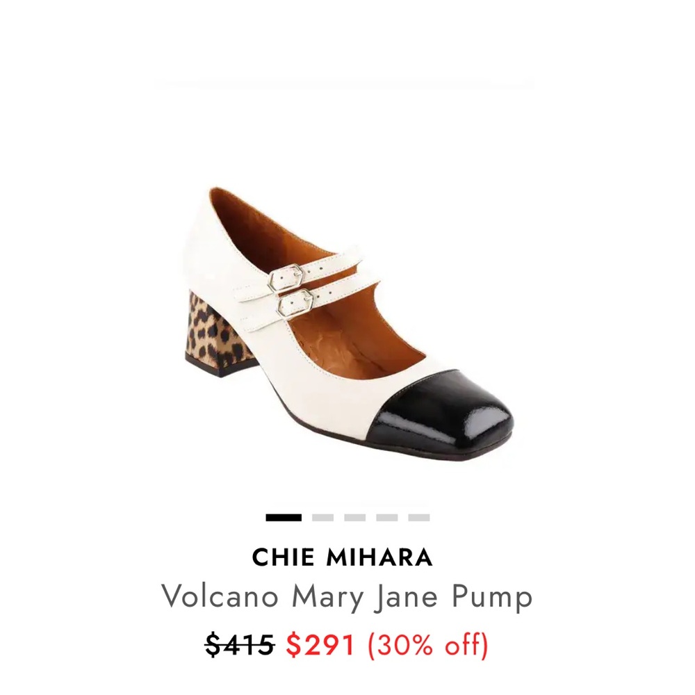 Chie Mihara Black and Cream Mary Jane Pump